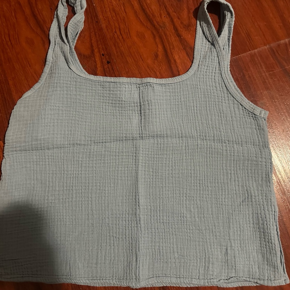Sol Angeles Gray woven Crop Tank Top